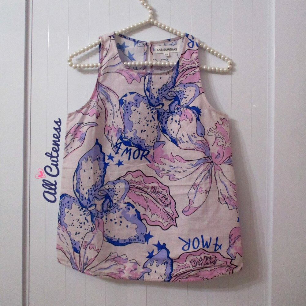 (NWOT) Las Sureñas Floral Sleeveless Top Size XS